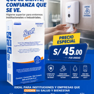 JABON ESPUMA ANTIBACTERIAL PURE SCOTT X 800ML